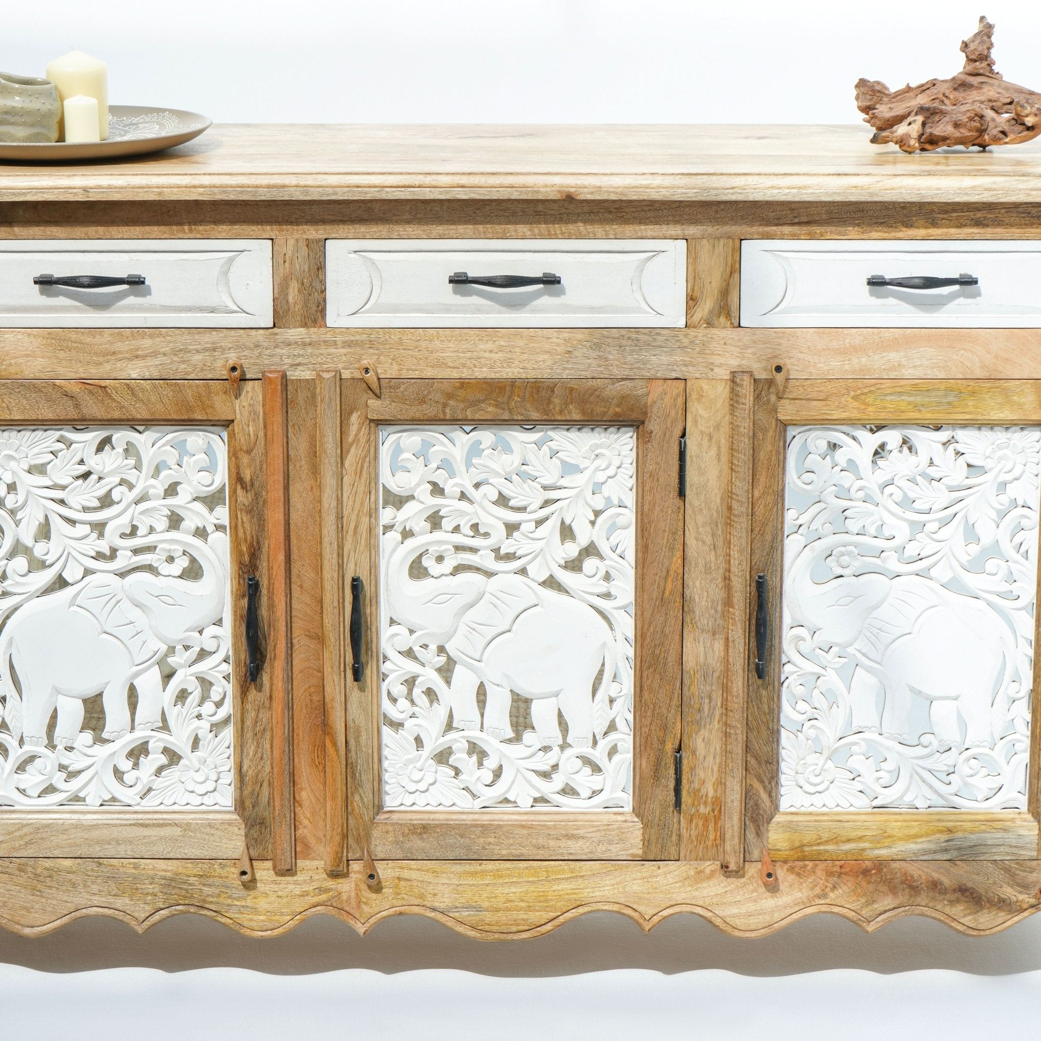 ZERRA THREE DOOR THREE DRAWER SIDEBOARD - Art and craft furniture