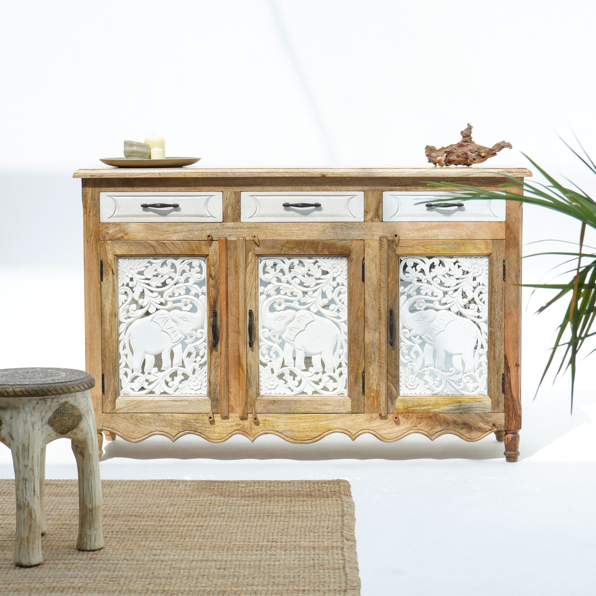 ZERRA THREE DOOR THREE DRAWER SIDEBOARD - Art and craft furniture