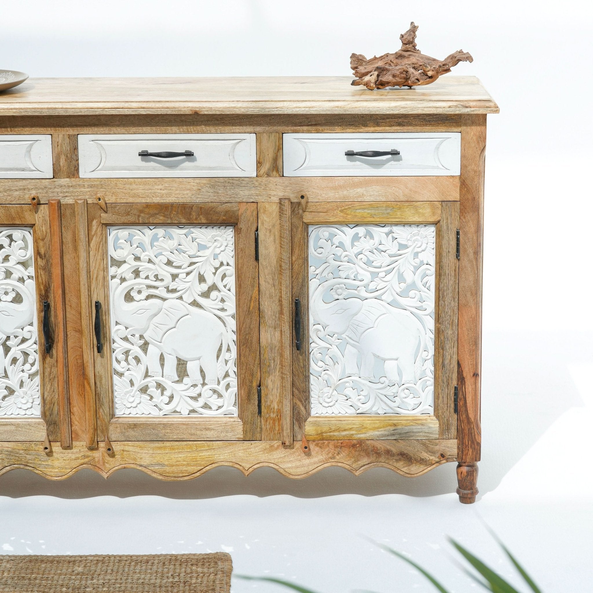 ZERRA THREE DOOR THREE DRAWER SIDEBOARD - Art and craft furniture