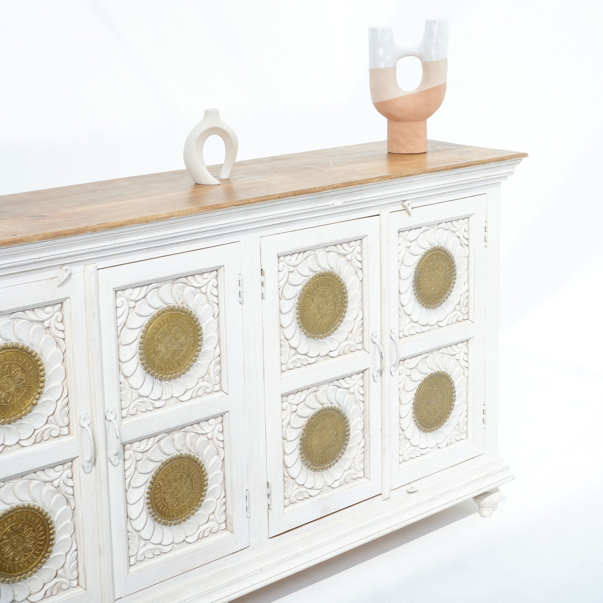 ZYARA FOUR DOOR BRASS FTD SIDEBOARD - Art and craft furniture