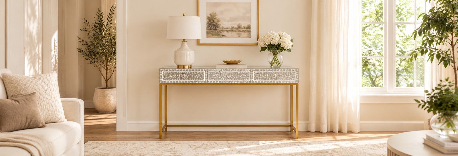 Mother of pearl furniture Dubai: History, care, and style ideas - Art and craft furniture