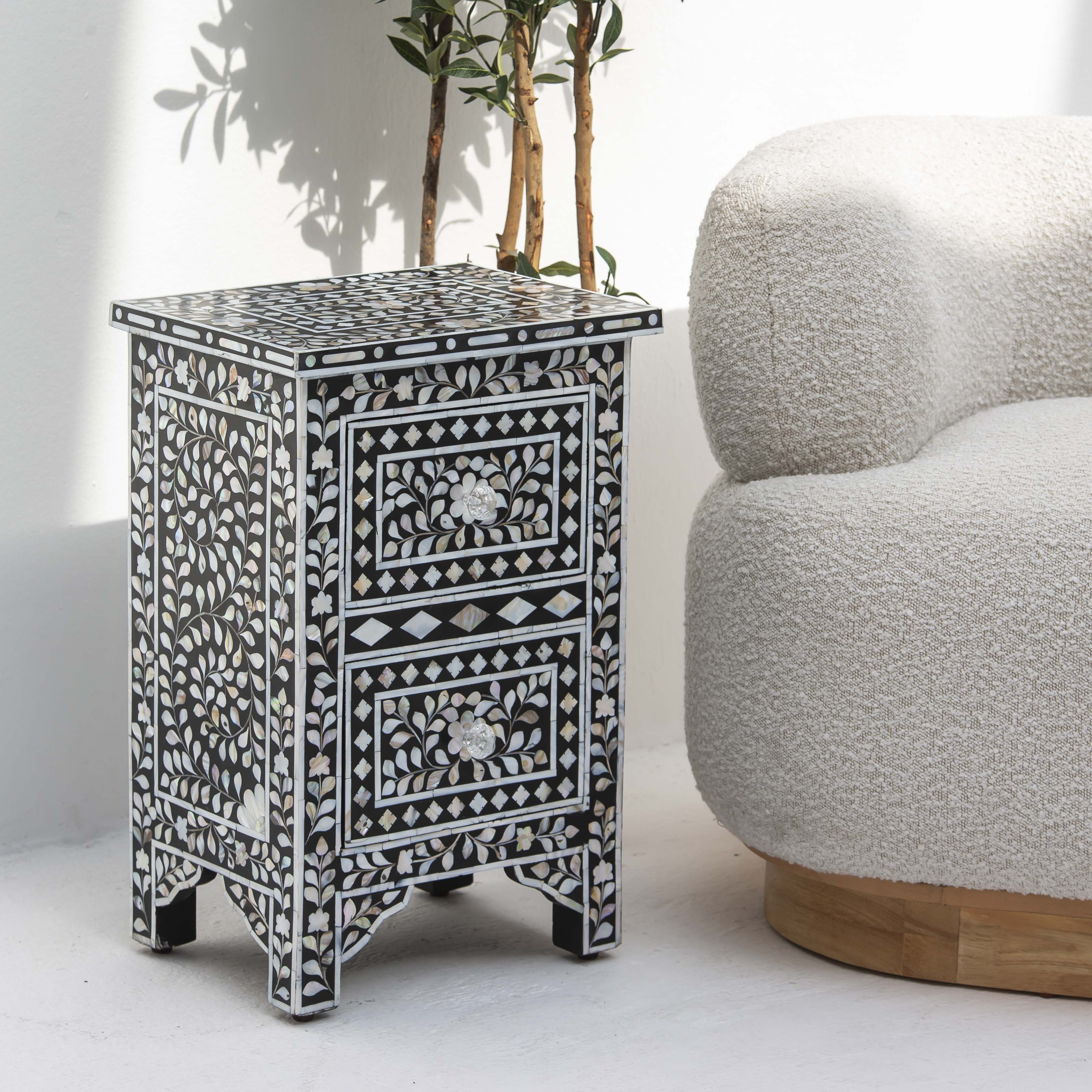 Mother of Pearl Bed Side Table
