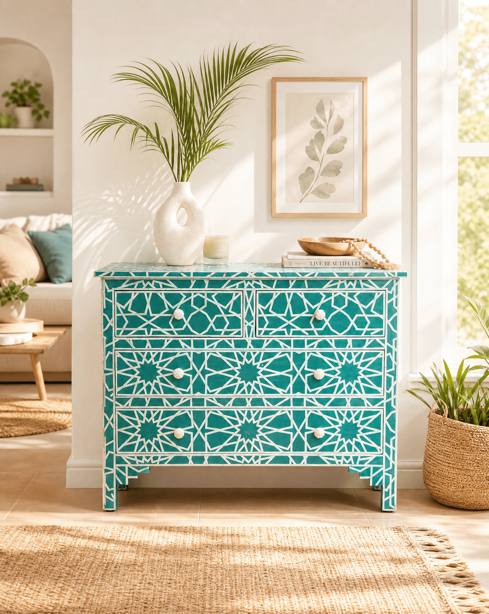Mother Of Pearl Drawer Chest - Art and craft furniture
