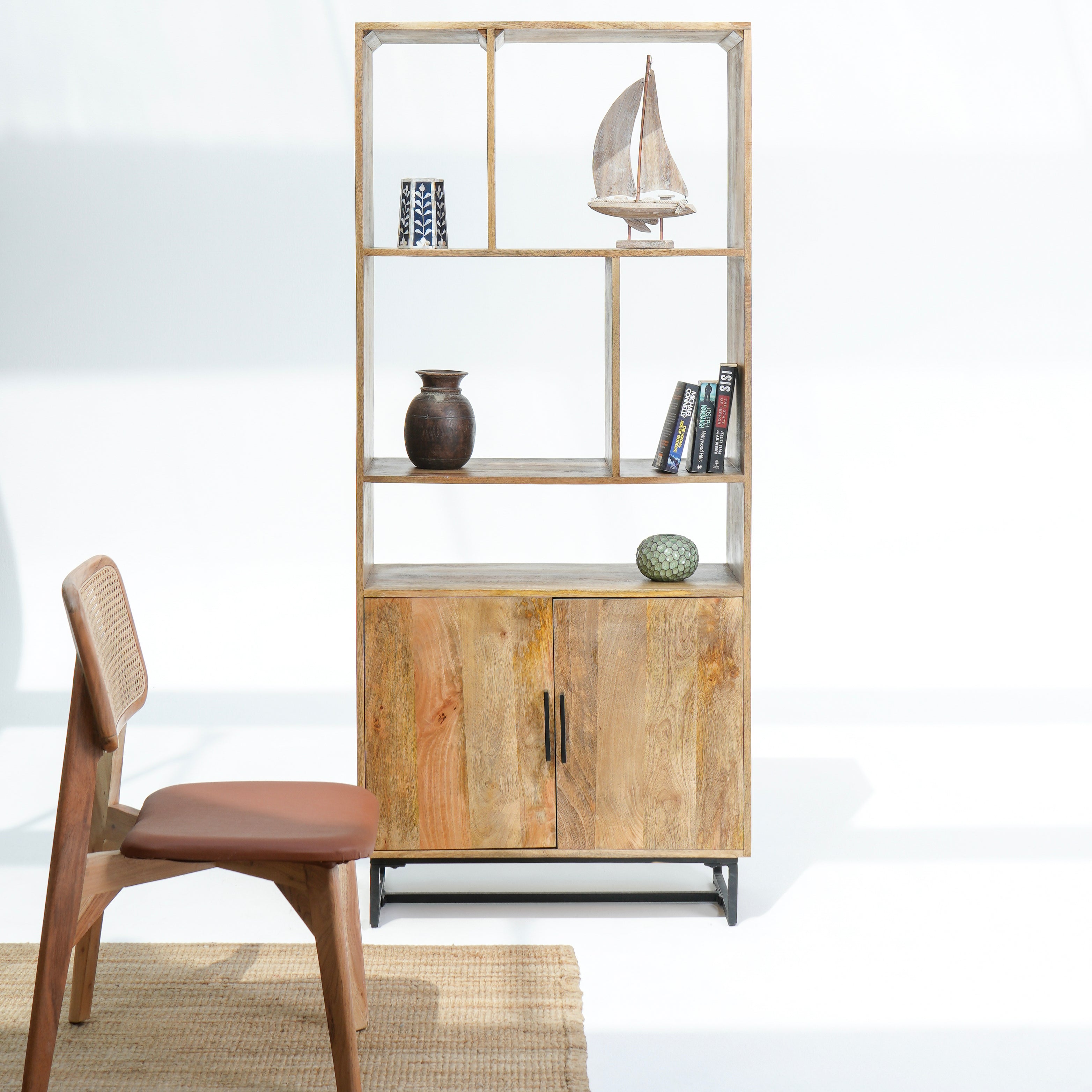 Rome Reads Industrial Two-Door Bookshelf