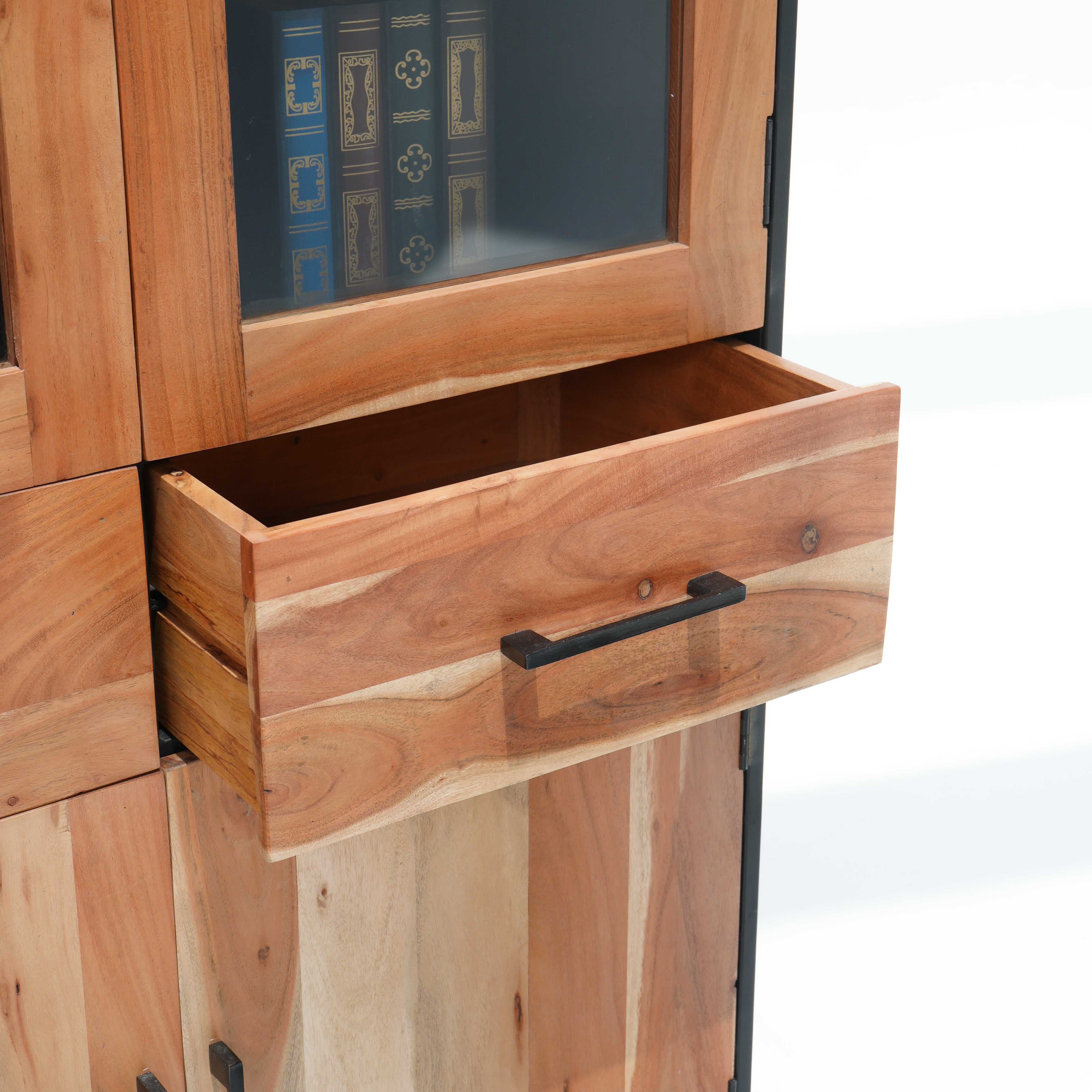 New Noble Two Glass Door-Two Wooden Door Cabinet