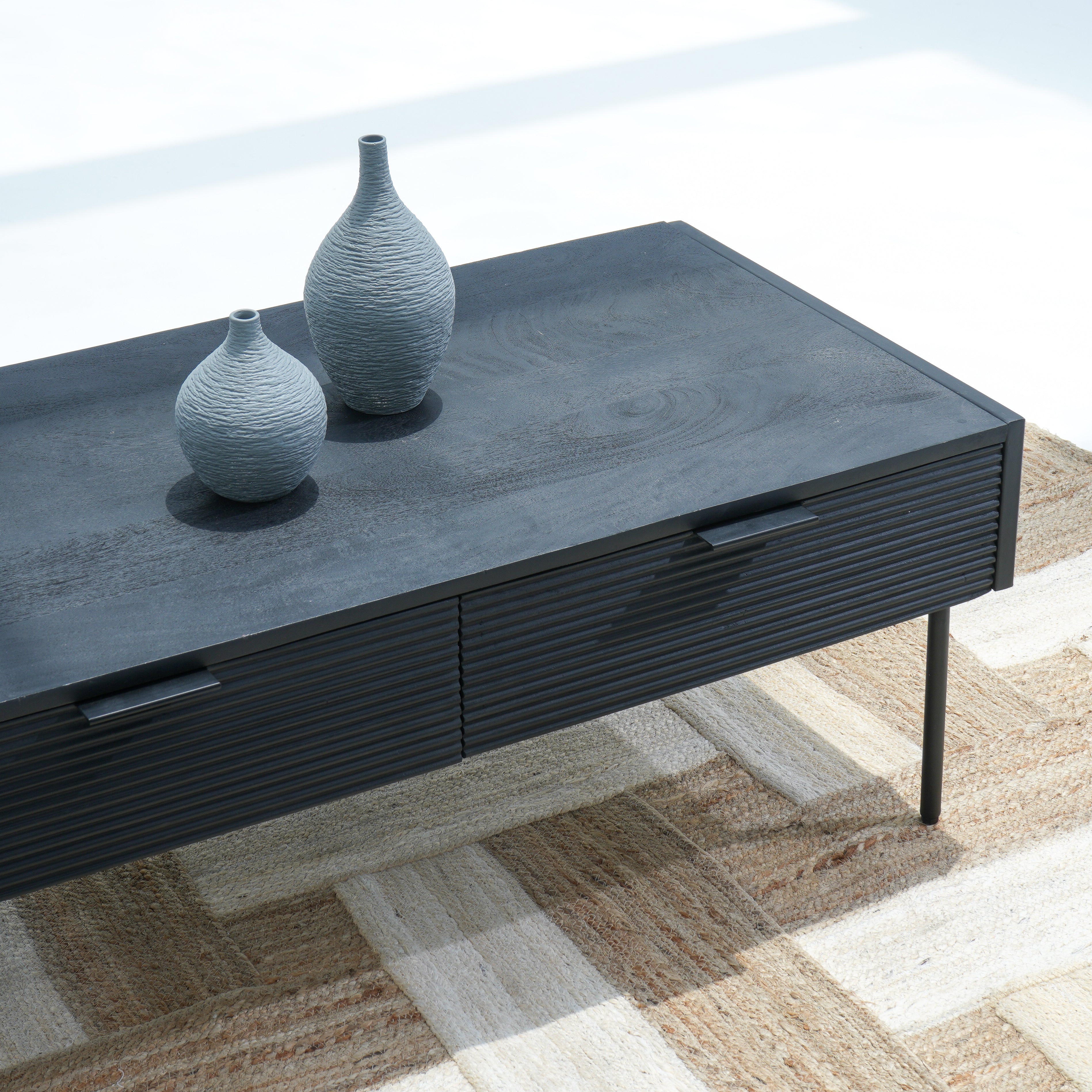 WOODEN SYNERGY TWO DRAWER COFFEE TABLE