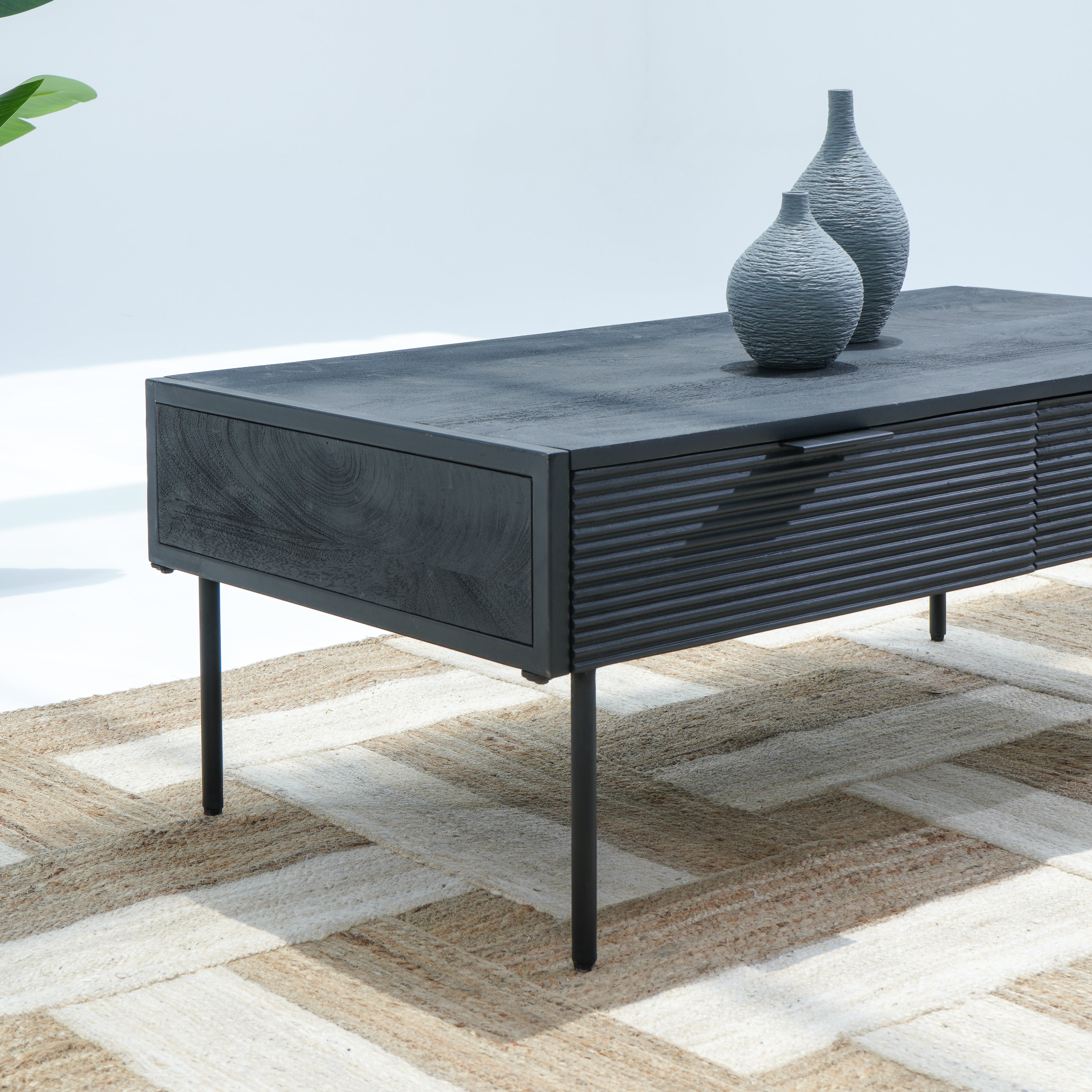 WOODEN SYNERGY TWO DRAWER COFFEE TABLE