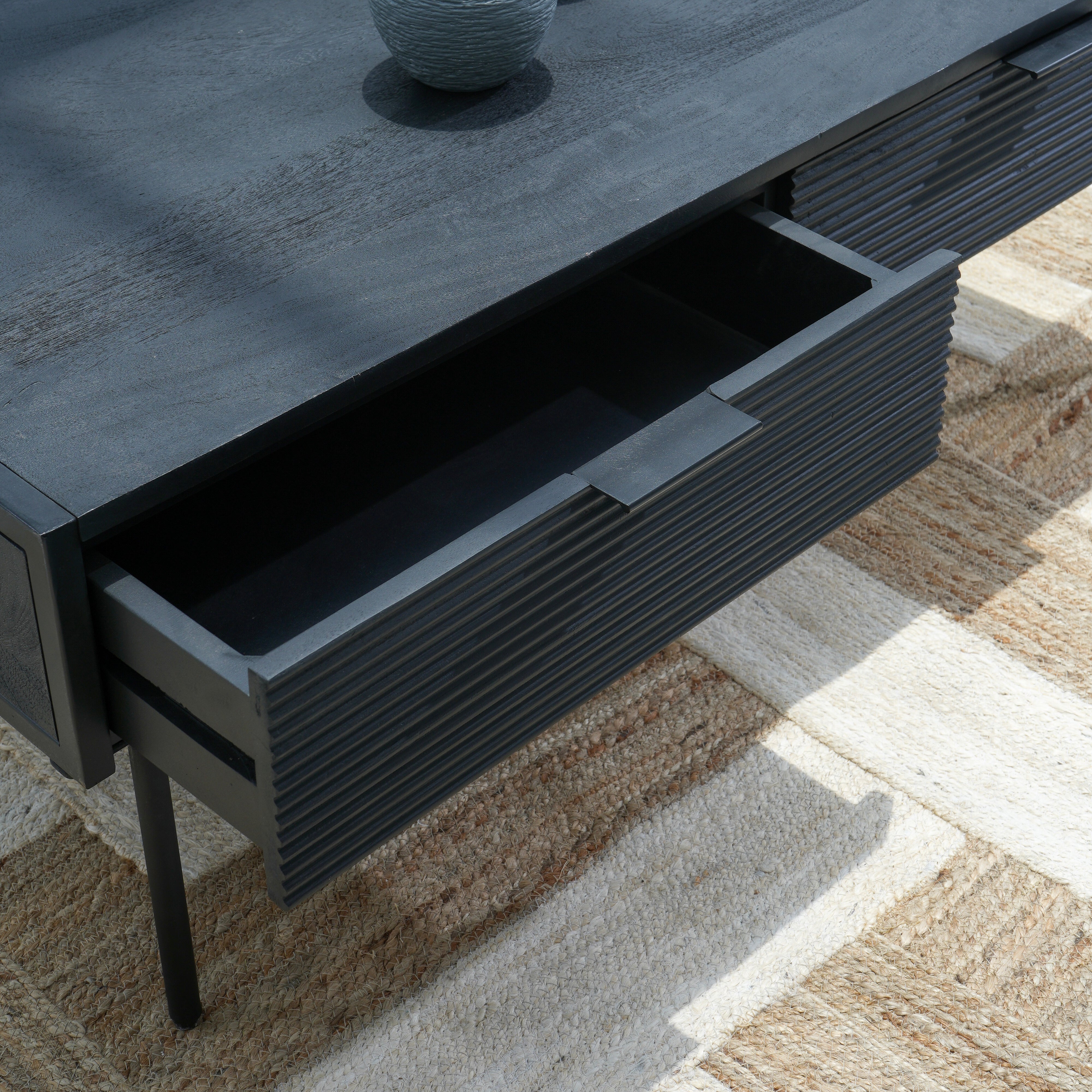WOODEN SYNERGY TWO DRAWER COFFEE TABLE