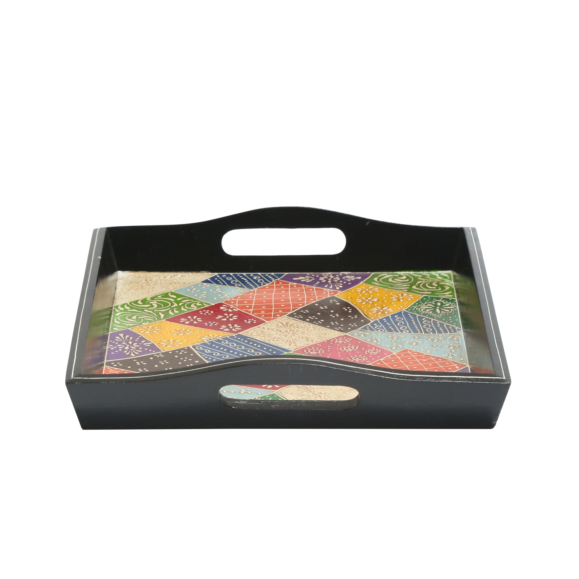 WOODEN TRAY SET OF THREE