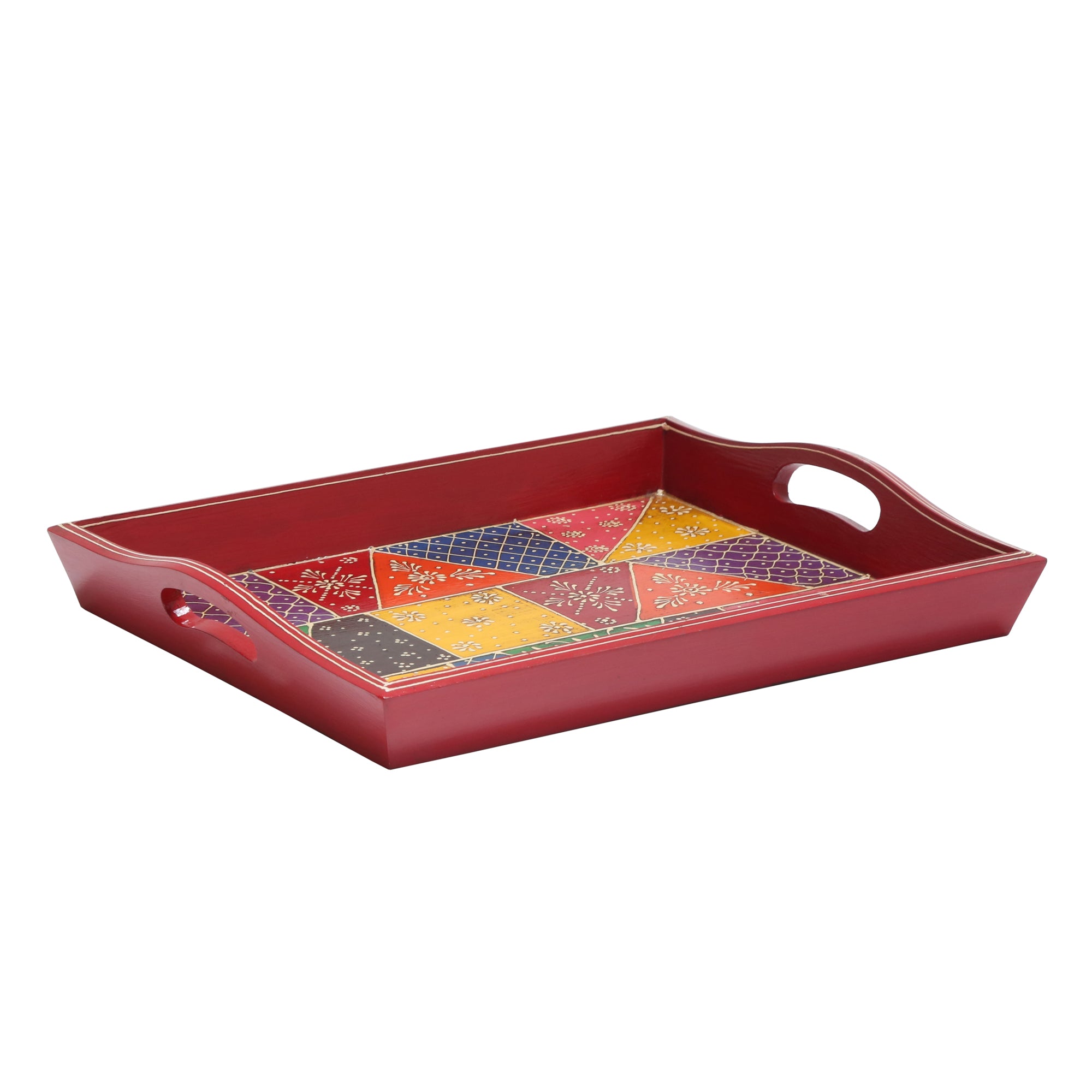 WOODEN TRAY SET OF THREE