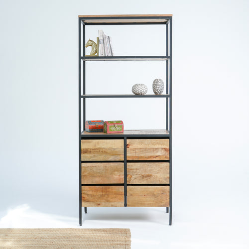 STEELWOOD SIX-DRAWER BOOKSHELF