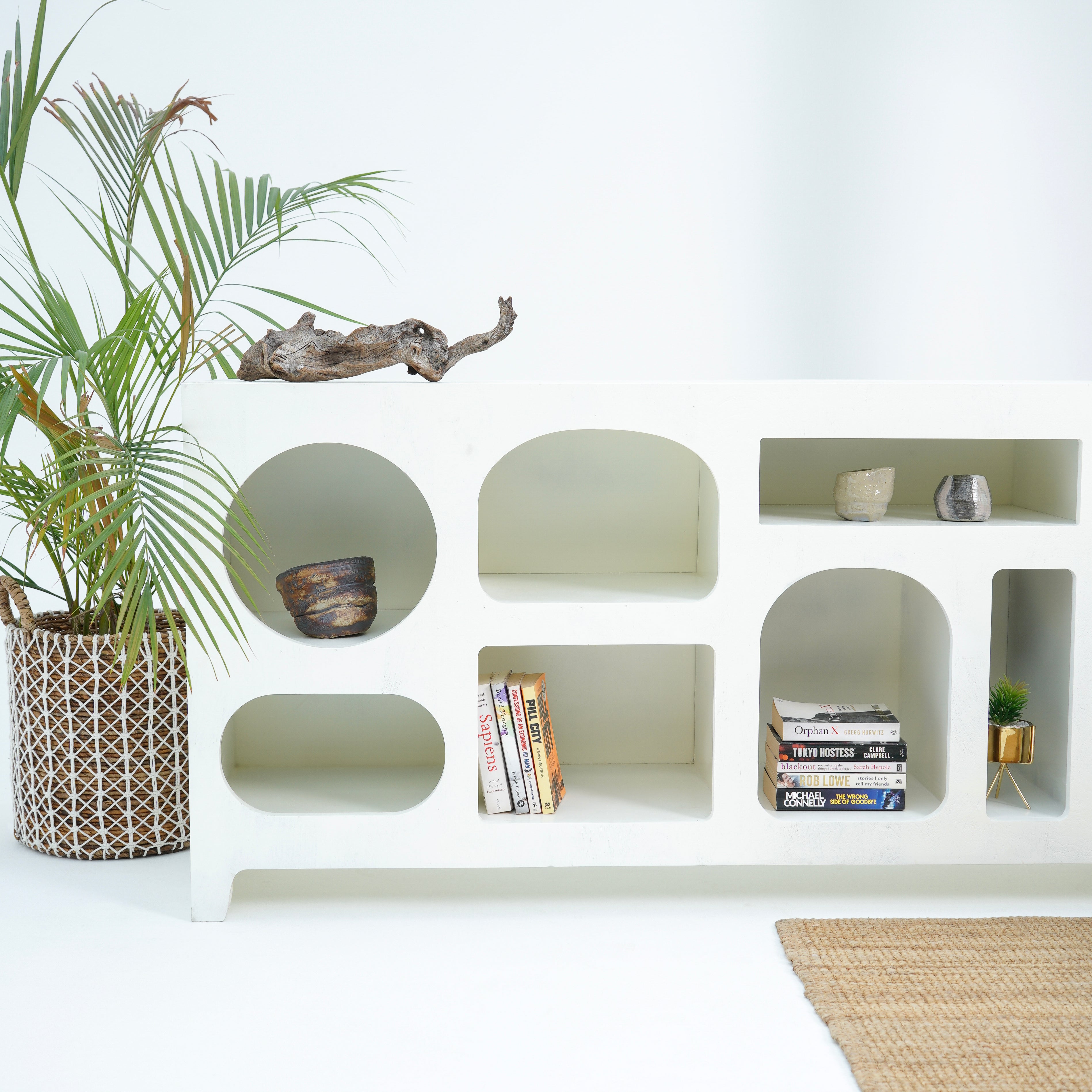 ARCH white open side side board