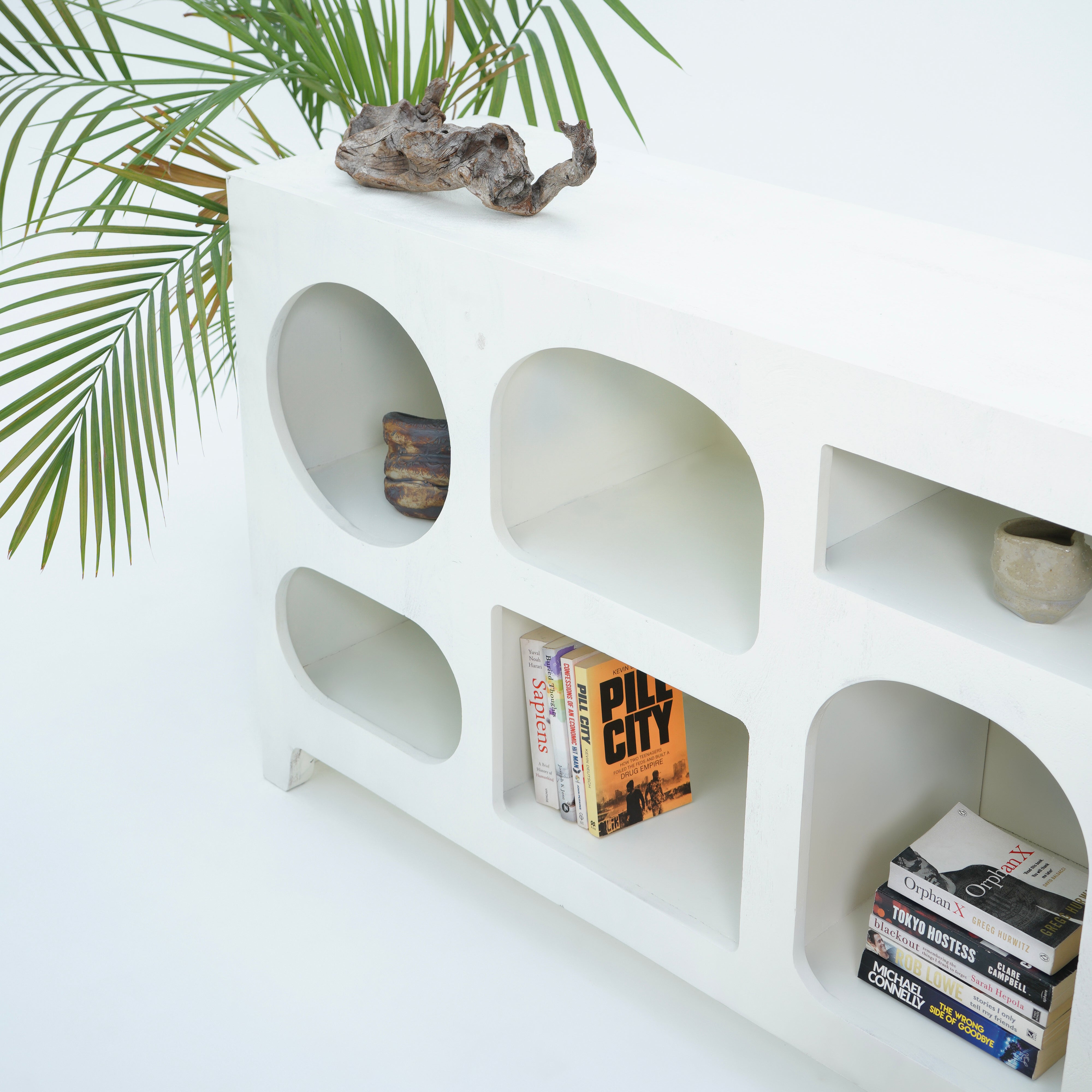 ARCH white open side side board