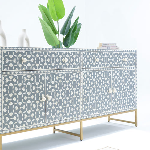 INLAY FOUR DRAWER- DOOR SIDEBOARD