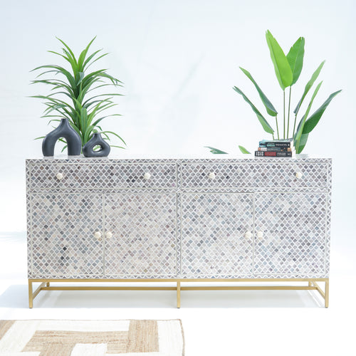 INLAY FOUR DRAWER- DOOR SIDEBOARD