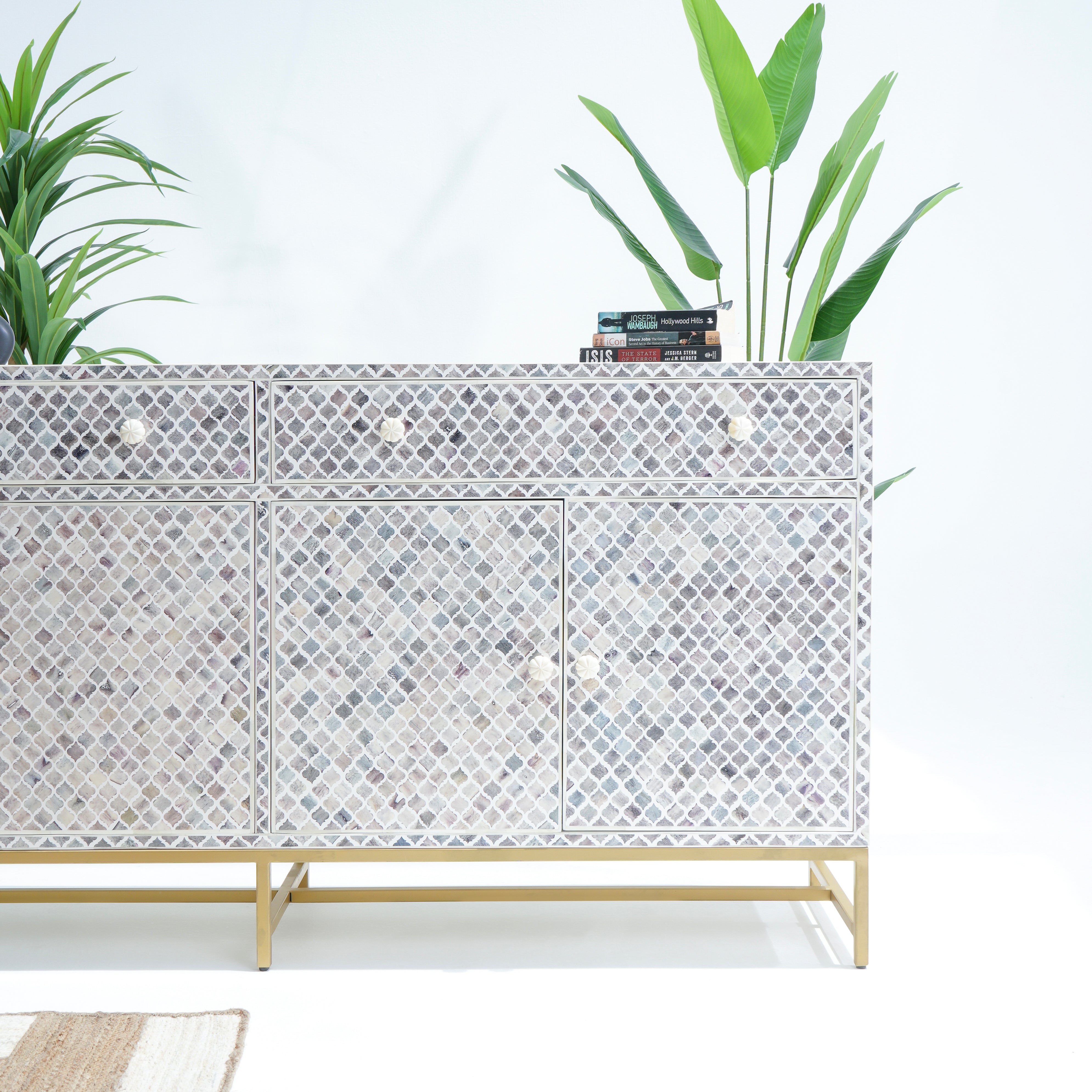 INLAY FOUR DRAWER- DOOR SIDE BOARD