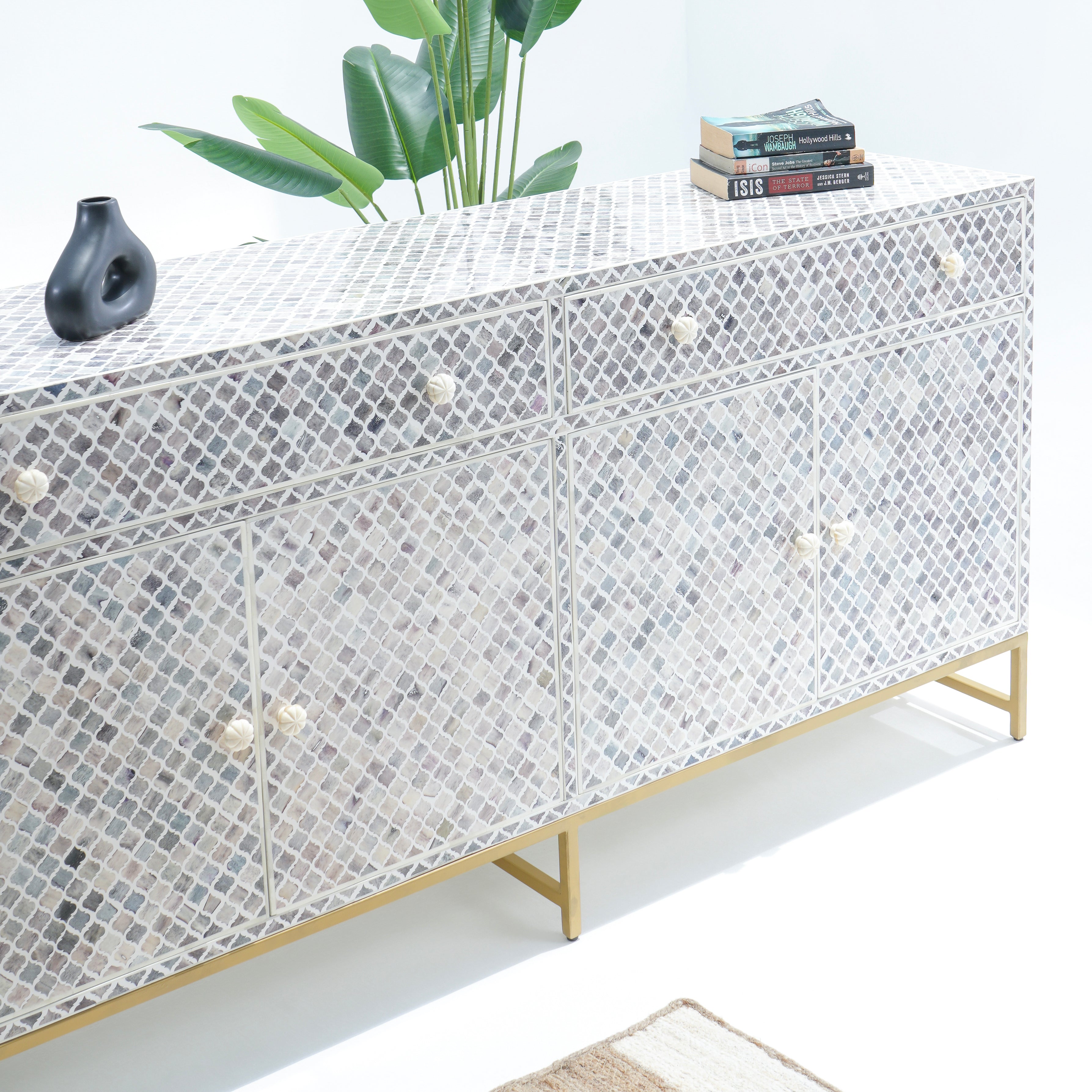 INLAY FOUR DRAWER- DOOR SIDE BOARD