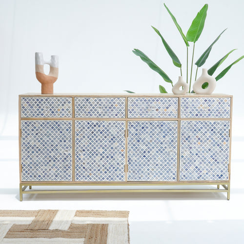 INLAY FOUR DRAWER- DOOR SIDEBOARD
