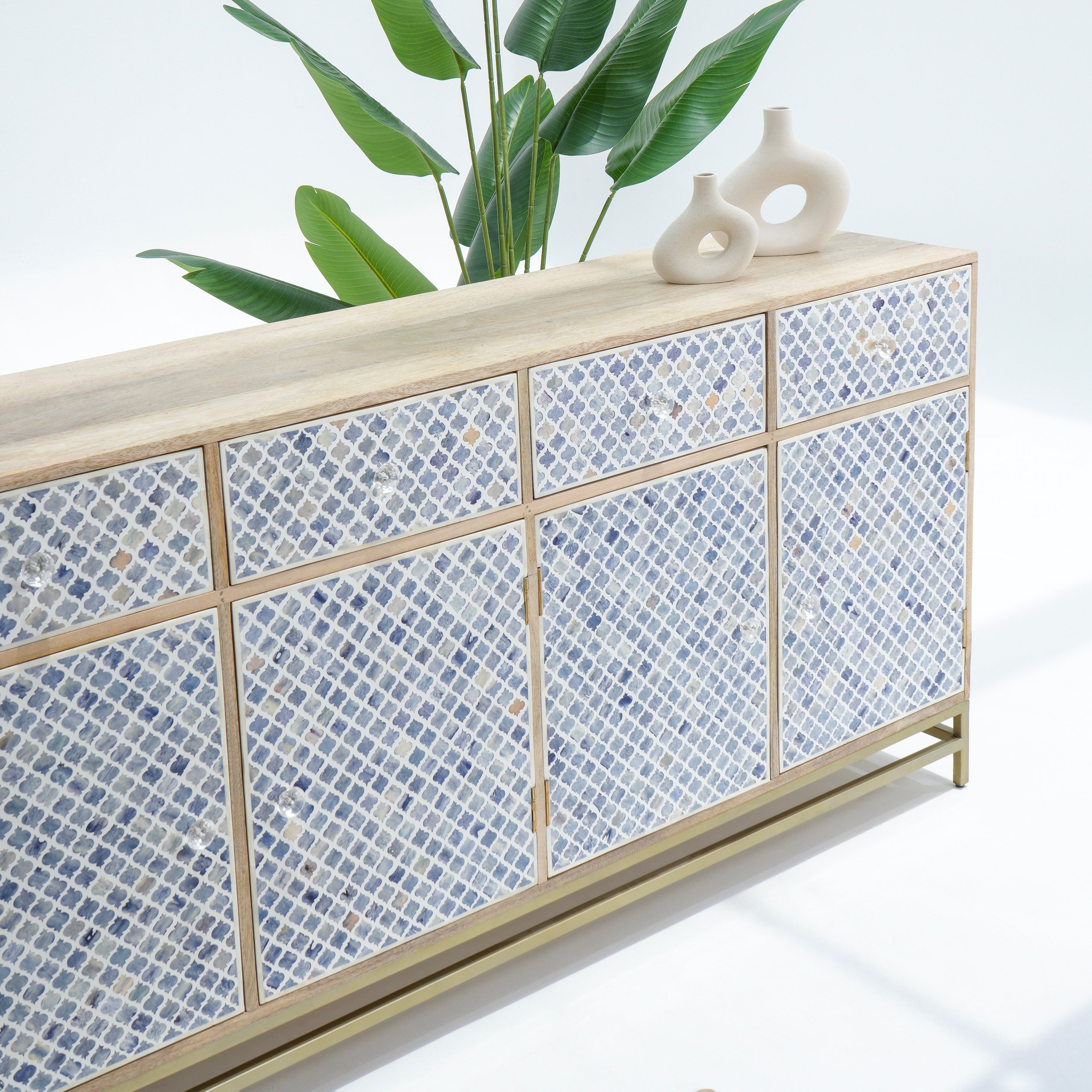 INLAY FOUR DRAWER- DOOR SIDE BOARD