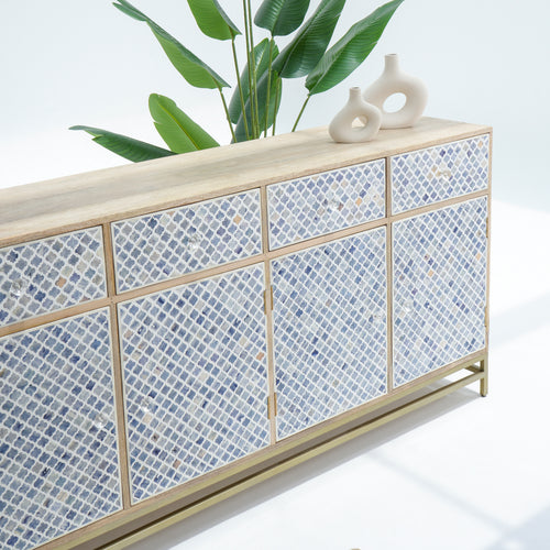 INLAY FOUR DRAWER- DOOR SIDEBOARD