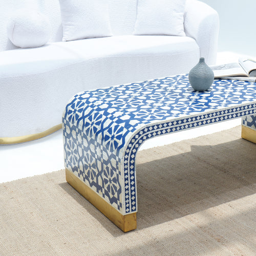 INLAY SQUARE BLUE COFFEE TABLE