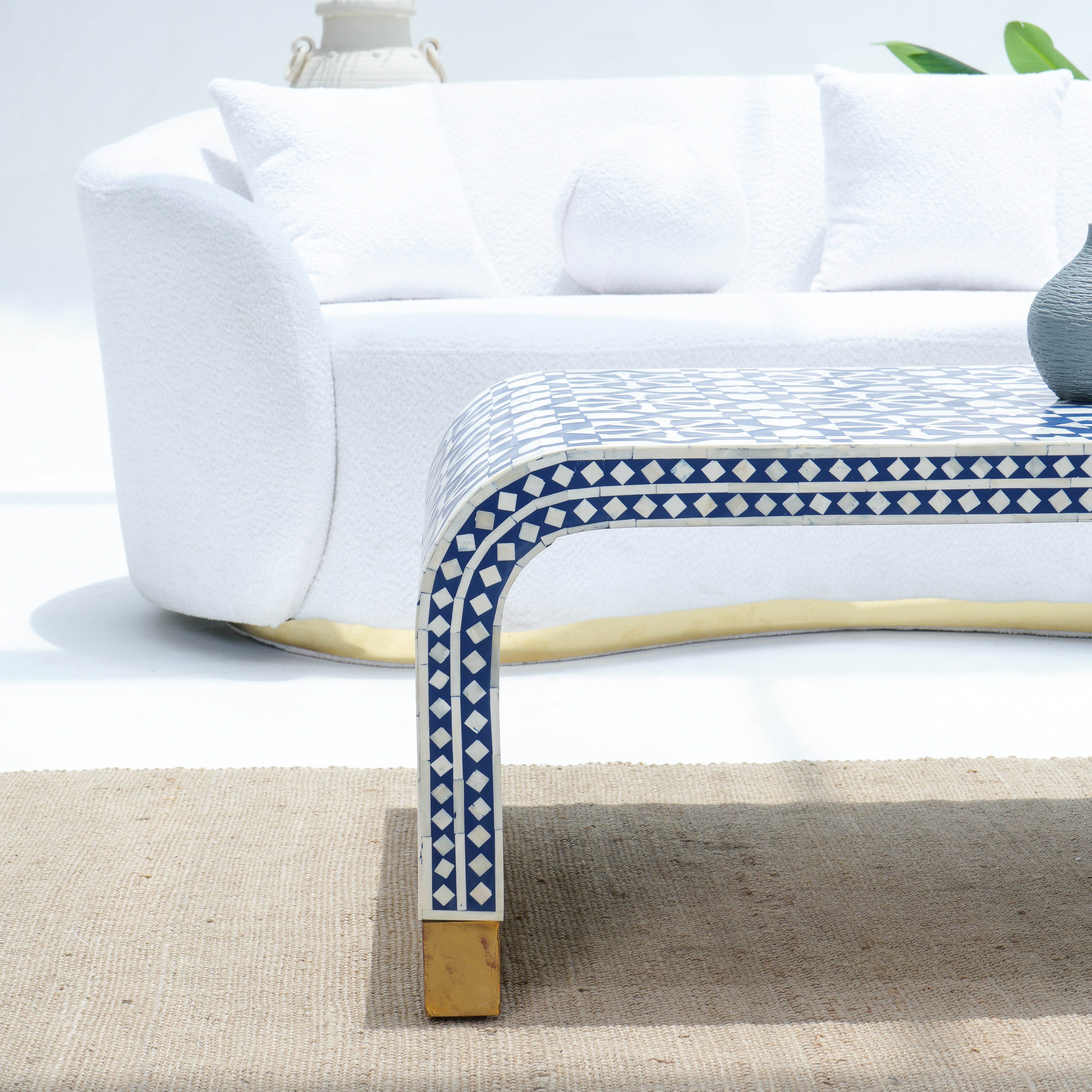 INLAY SQUARE BLUE COFFEE TABLE