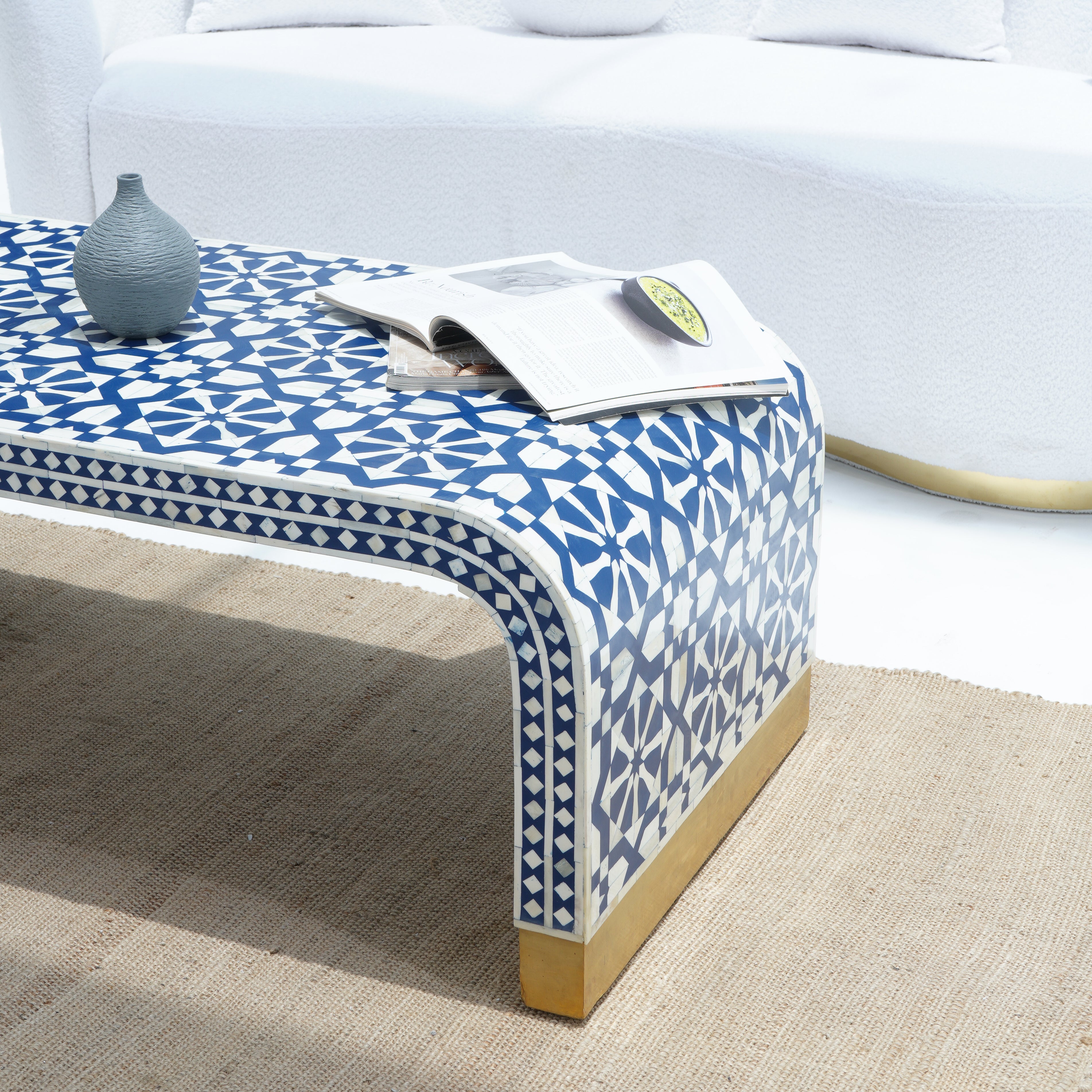 INLAY SQUARE BLUE COFFEE TABLE