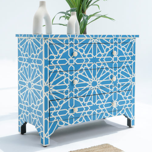 INLAYS THREE DRAWER CHEST OF DRAWER