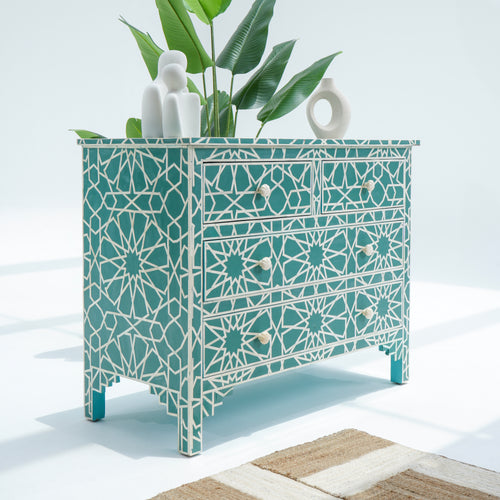 INLAYS 4 DRAWER CHEST OF DRAWER