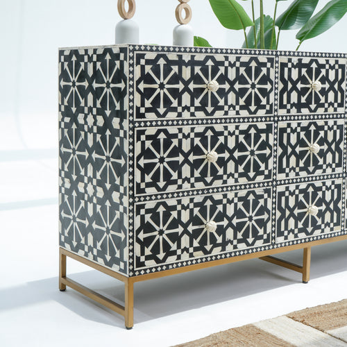 INLAY 9 DRAWER  CHEST OF DRAWER