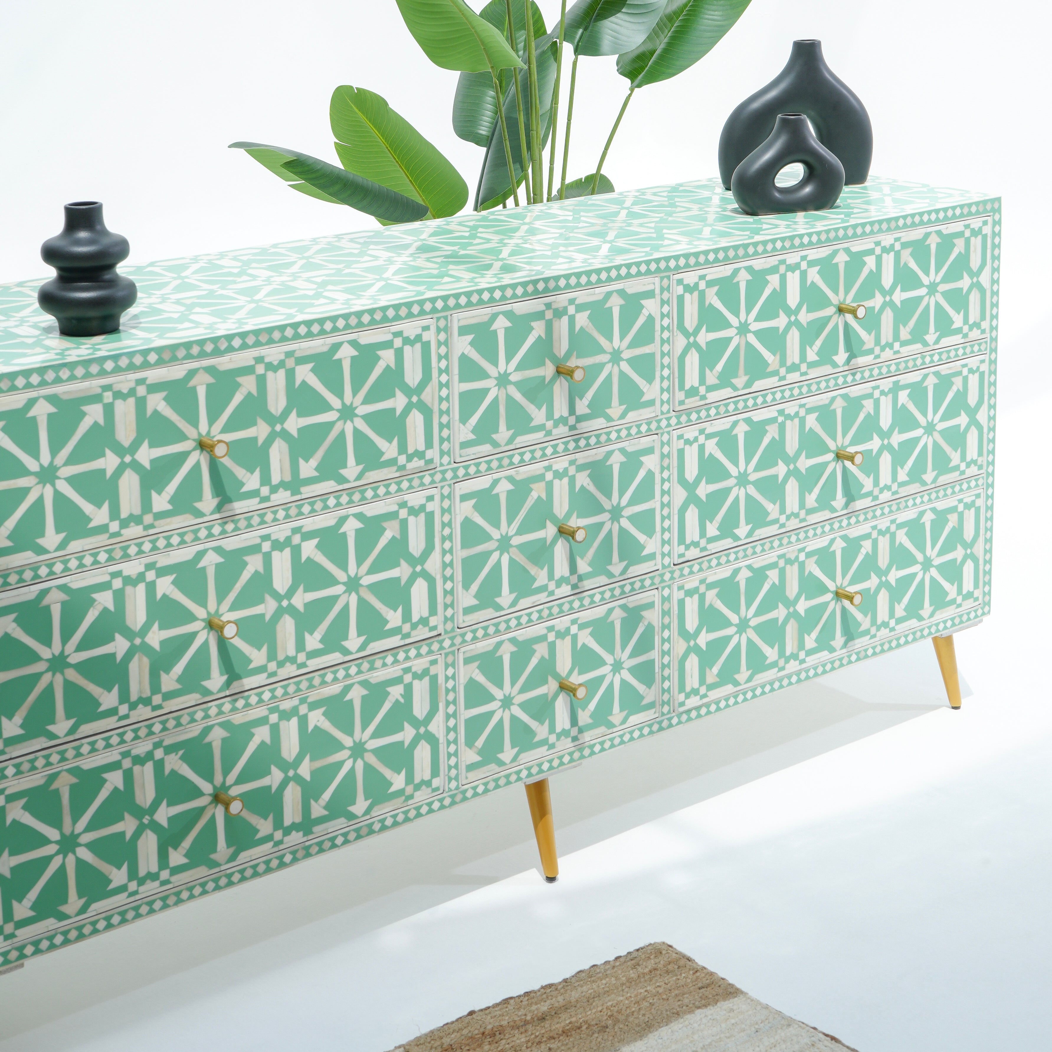 INLAY 9 DRAWER  CHEST OF DRAWER