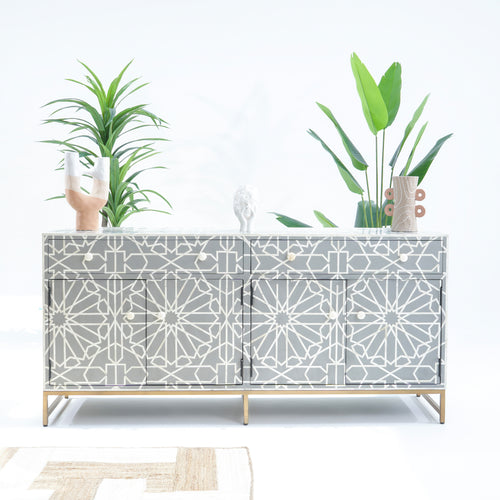 INLAY FOUR DRAWER- DOOR SIDEBOARD
