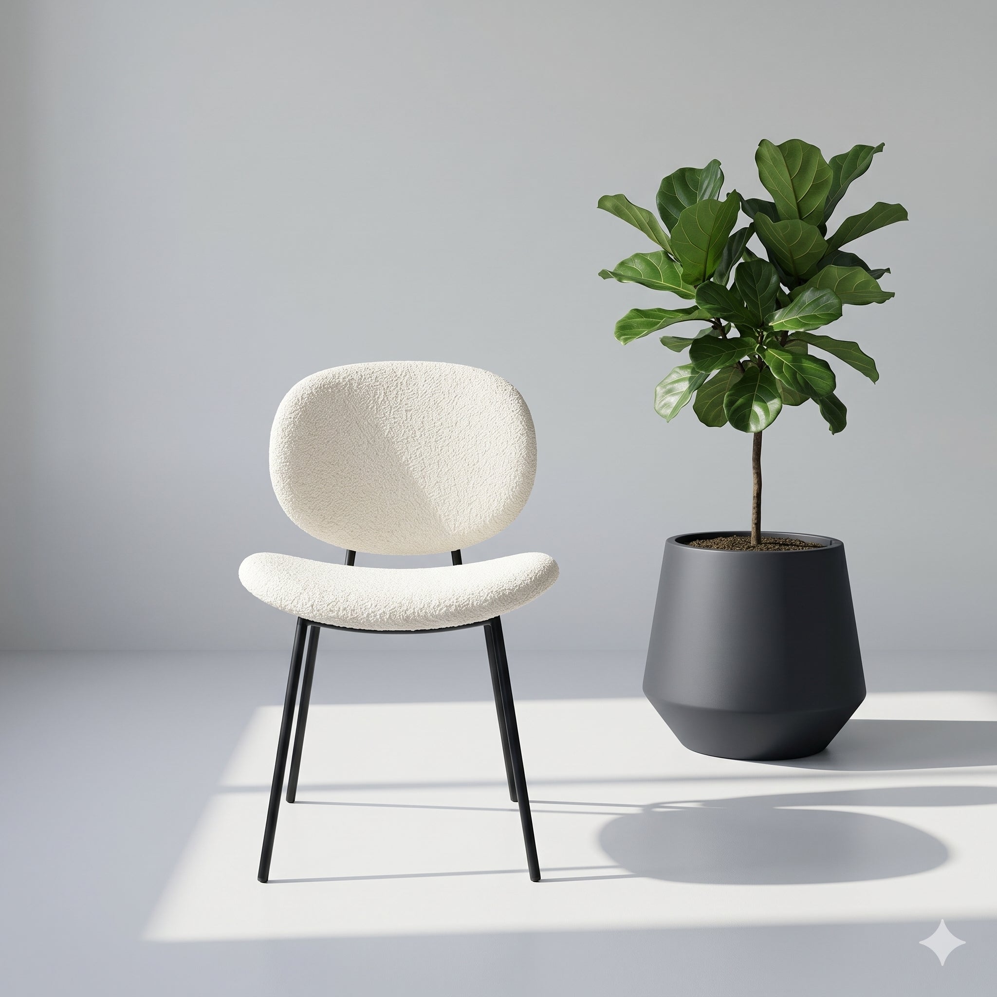 ARC WHITE FABRIC DINING CHAIR - Art and craft furniture 