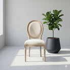 VERSAILLES WHITE FABRIC DINING CHAIR - Art and craft furniture 