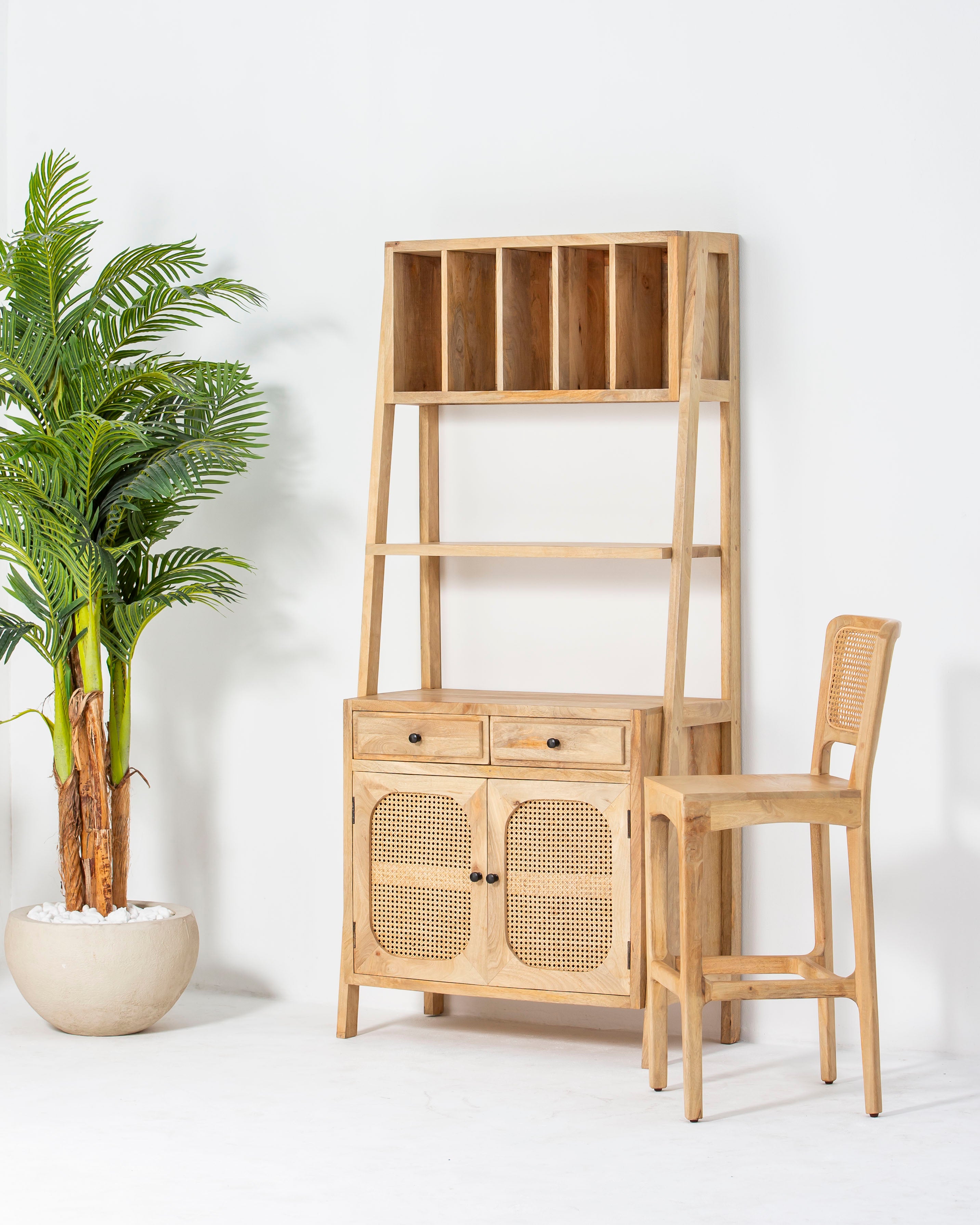 CANOVIA WOODEN TWO DRAWER TWO DOOR STANDING BAR