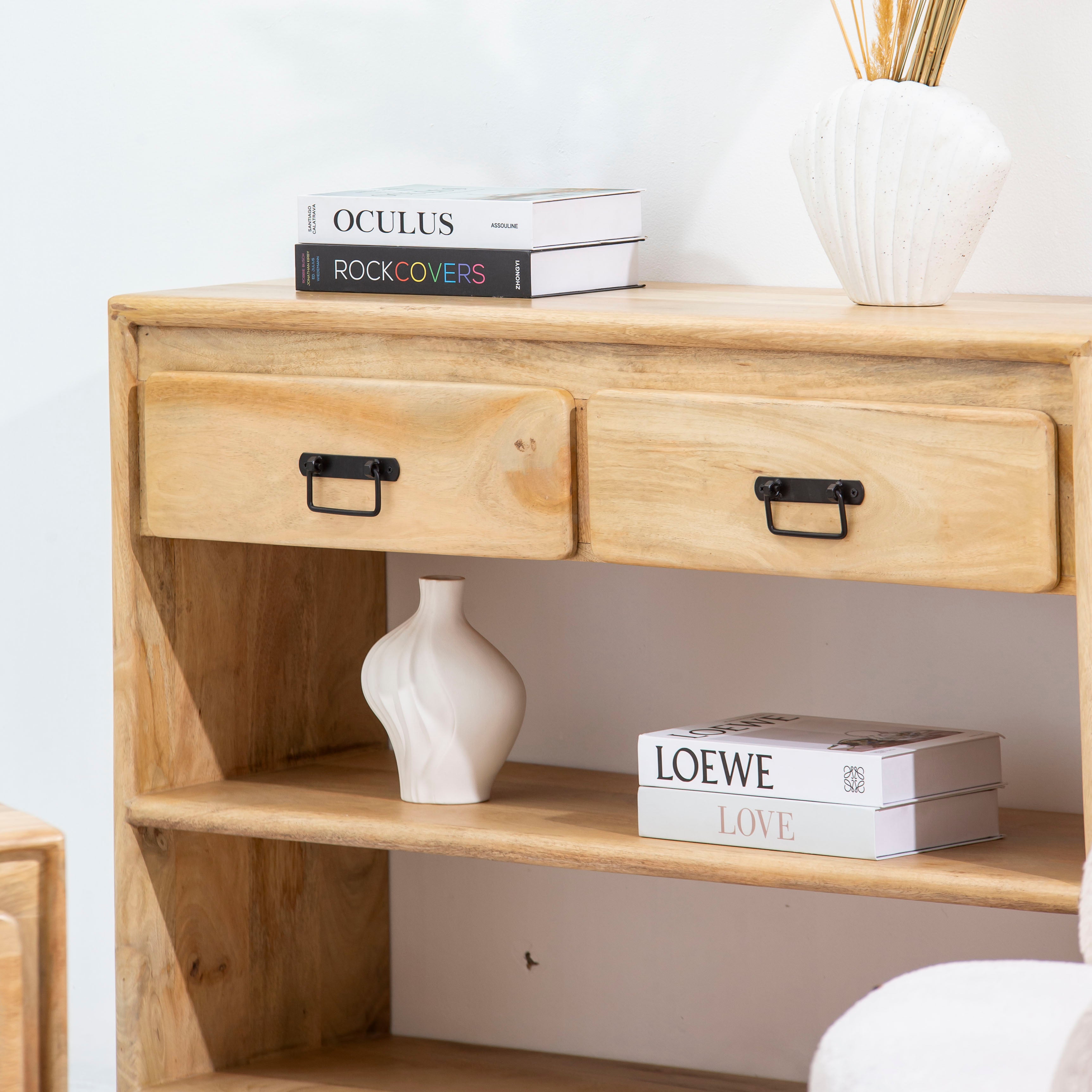 VENEZIA TWO DRAWER WDN CONSOLE TABLE