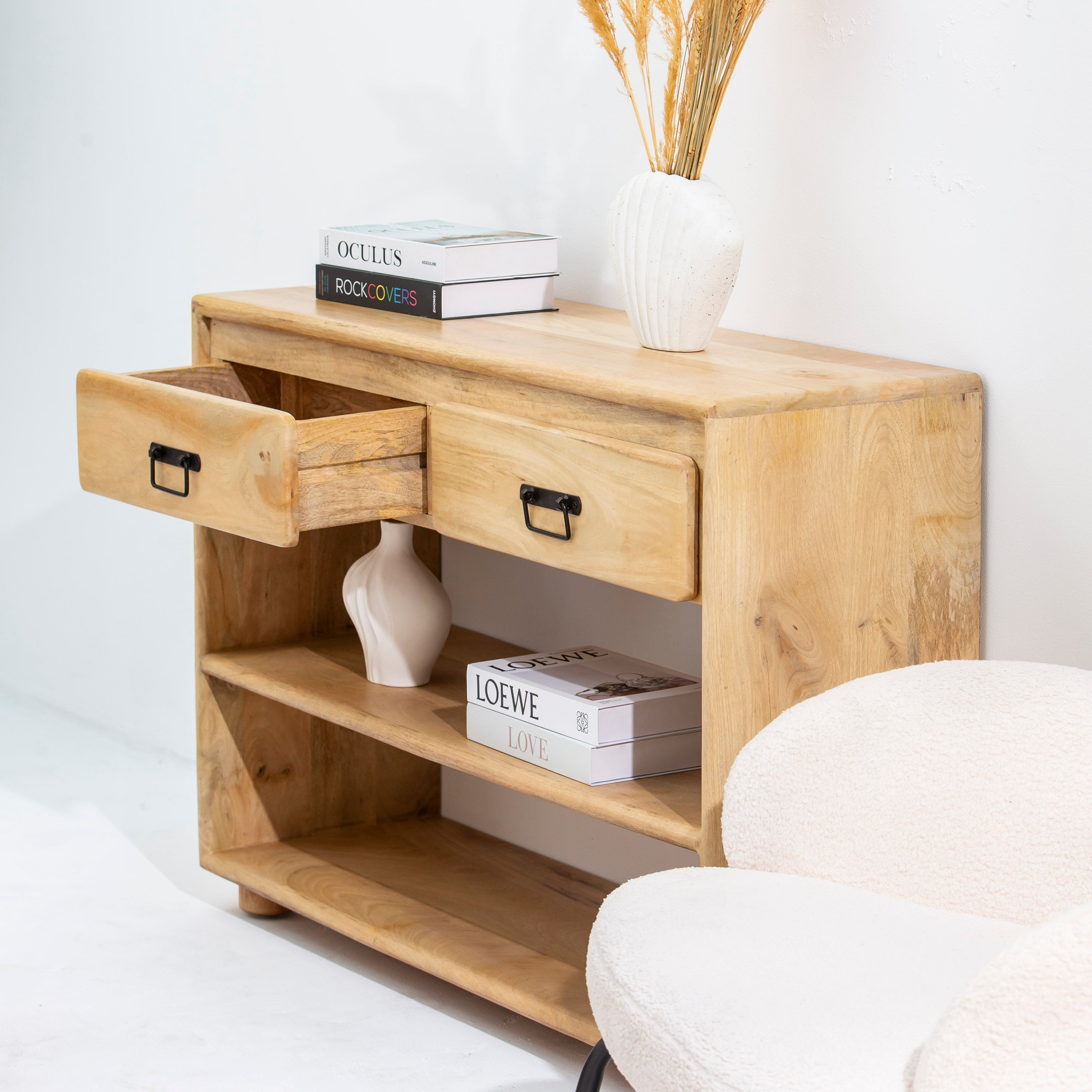 VENEZIA TWO DRAWER WDN CONSOLE TABLE