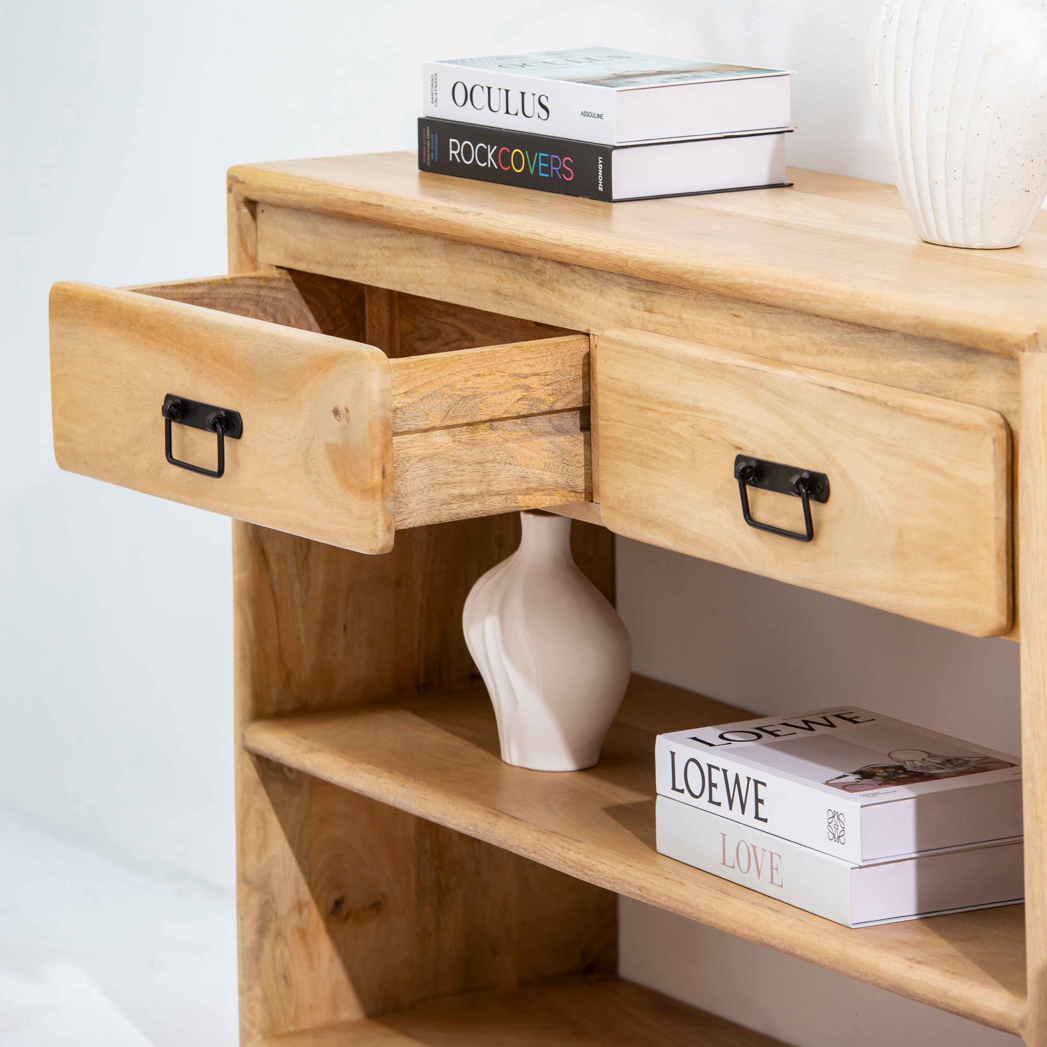 VENEZIA TWO DRAWER WDN CONSOLE TABLE