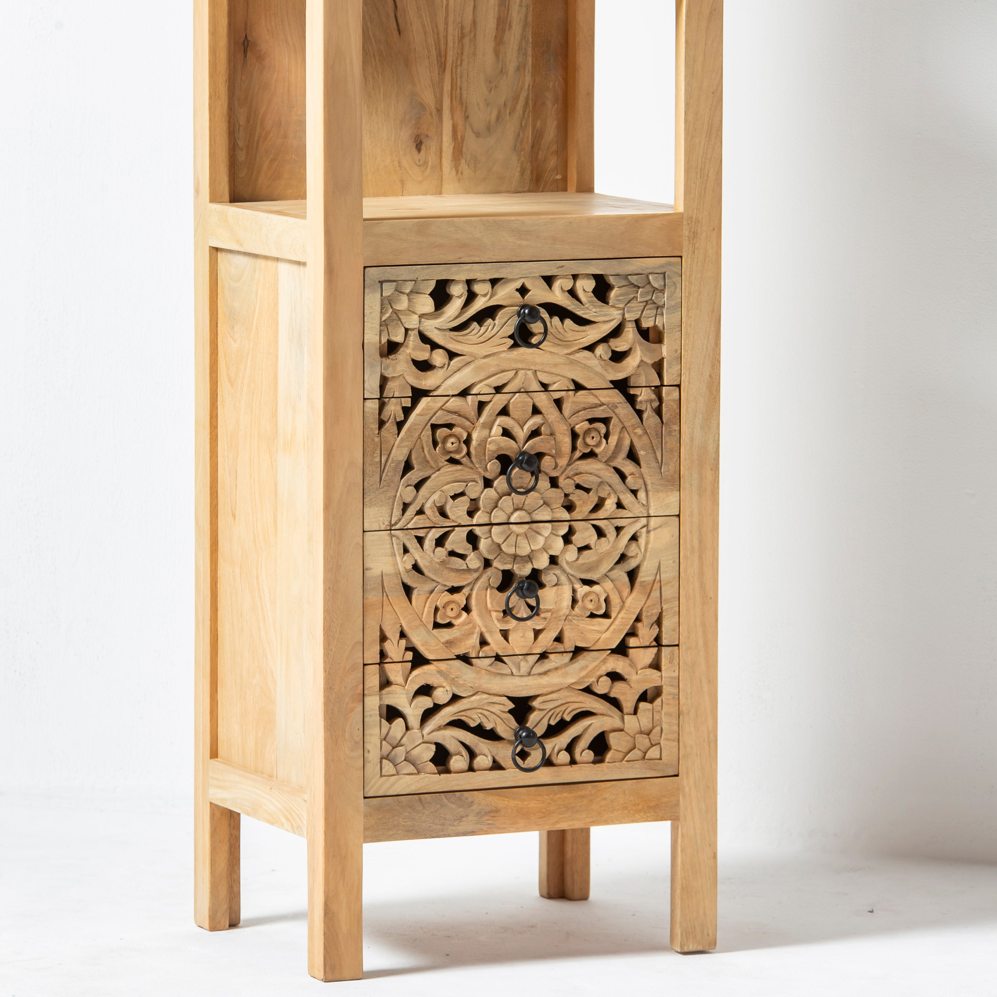 DABORA CARVING WOODEN BOOKSHELF