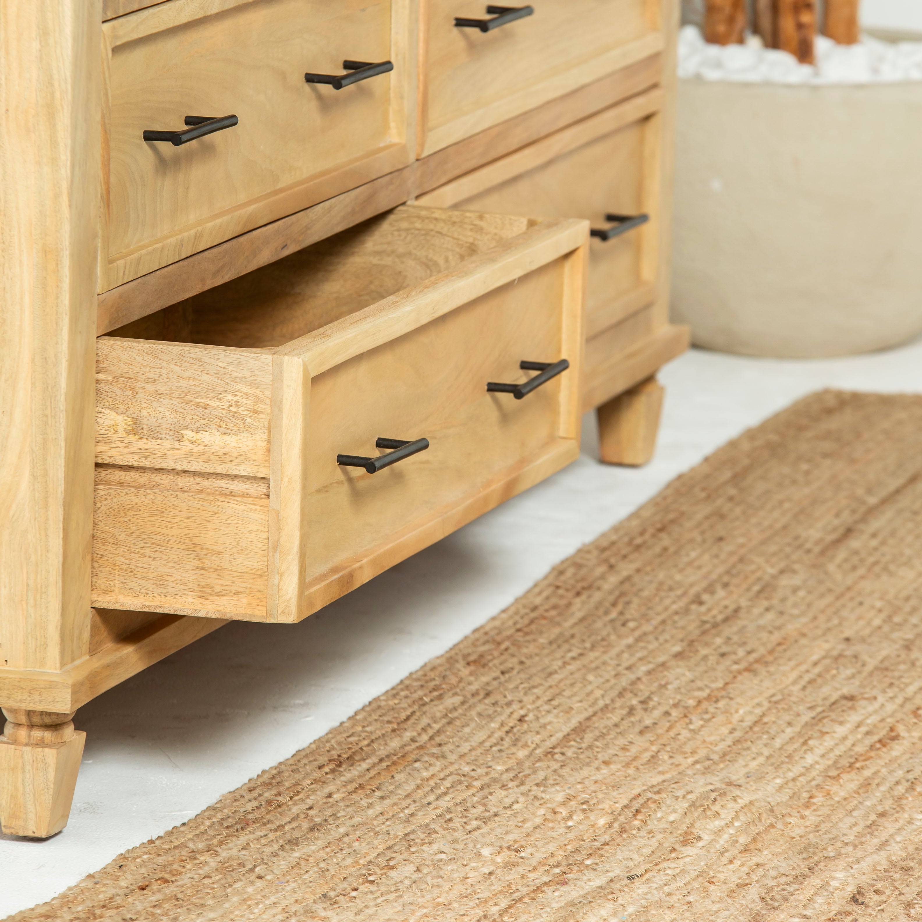 AUREVO EIGHT DRAWER PLAIN FINISH DRESSER