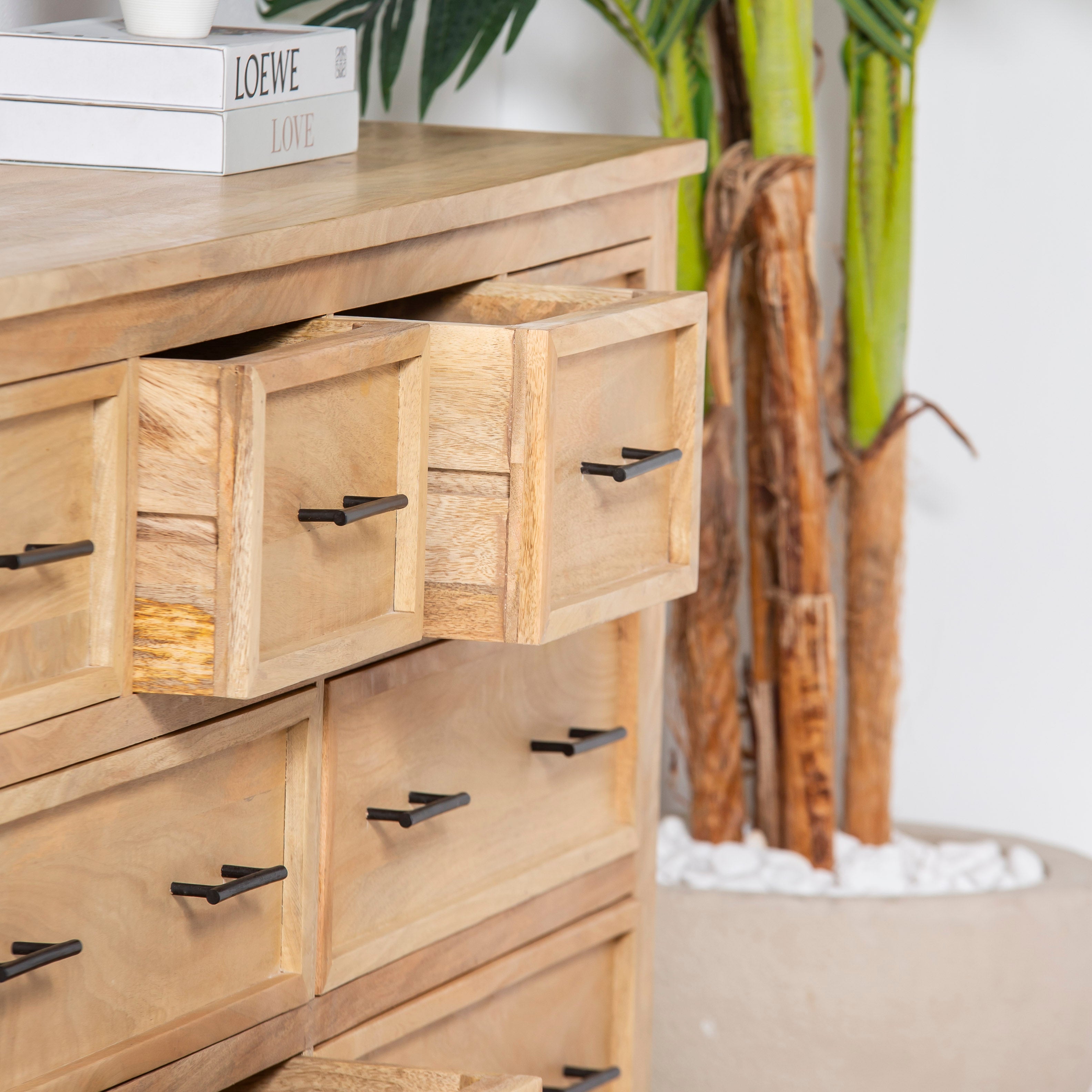 AUREVO EIGHT DRAWER PLAIN FINISH DRESSER