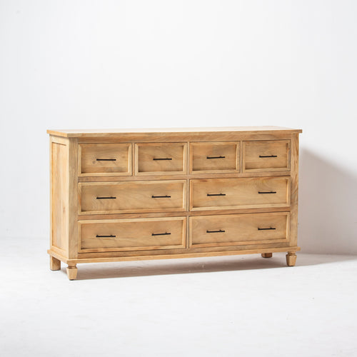 AUREVO EIGHT DRAWER PLAIN FINISH DRESSER