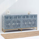 OCEANIC-BLUE MOTHER OF PEARL SIDEBOARD - Art and craft furniture 