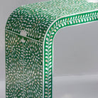 OCEAN-GREEN MOTHER OF PEARL U SHAPE CONSOLE TABLE - Art and craft furniture 