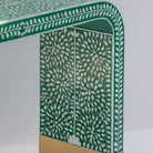 OCEAN-GREEN MOTHER OF PEARL U SHAPE CONSOLE TABLE - Art and craft furniture 