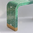OCEAN-GREEN MOTHER OF PEARL U SHAPE CONSOLE TABLE - Art and craft furniture 