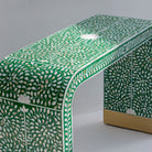 OCEAN-GREEN MOTHER OF PEARL U SHAPE CONSOLE TABLE - Art and craft furniture 