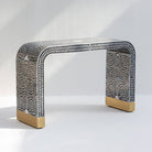 OCEAN-BLACK MOTHER OF PEARL U SHAPE CONSOLE TABLE - Art and craft furniture 