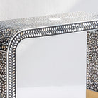 OCEAN-BLACK MOTHER OF PEARL U SHAPE CONSOLE TABLE - Art and craft furniture 