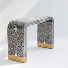 OCEAN-BLACK MOTHER OF PEARL U SHAPE CONSOLE TABLE - Art and craft furniture 